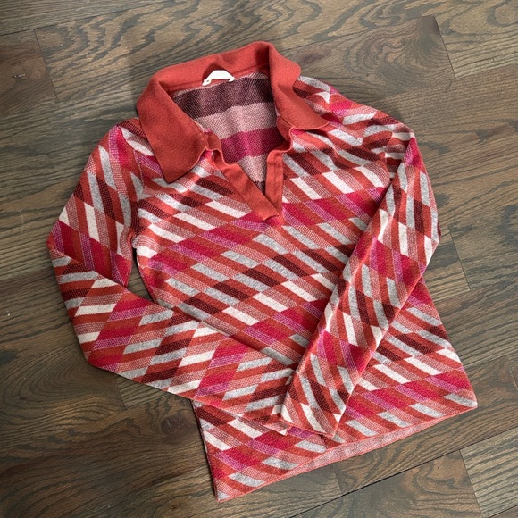 Marine Layer Women’s Red Multicolor Knit Sweater, Excellent Conditiom - Picture 5 of 10